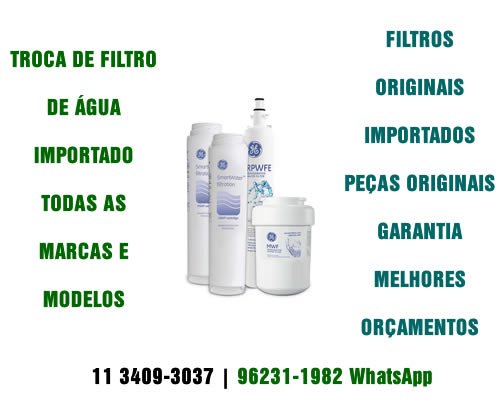 Troca de filtro geladeira refrigerador side by side